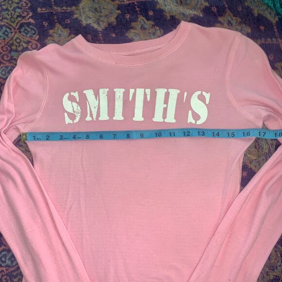 VINTAGE SMITH'S LOGO PINK COTTON THERMAL TOP - Picture 3 of 7